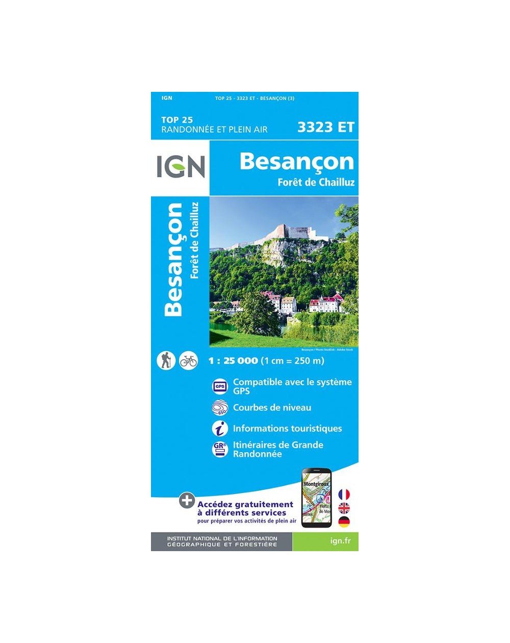 Carte IGN Besançon 3323ET