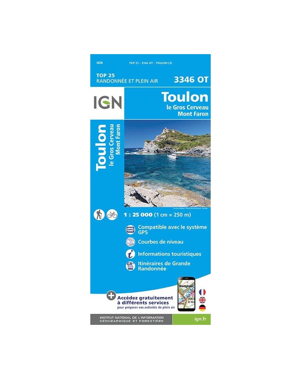 Carte IGN Toulon 3346OT