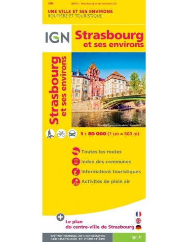 Carte IGN 88412 - Strasbourg et ses environs