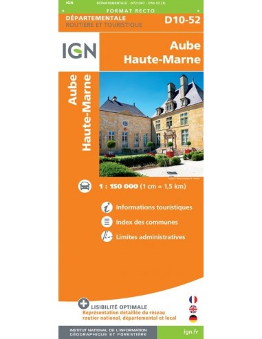 Carte IGN D721307 - D10-52 Aube Haute-Marne