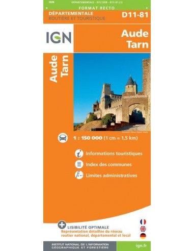 Carte IGN D721308 - D11-81 Aude  Tarn