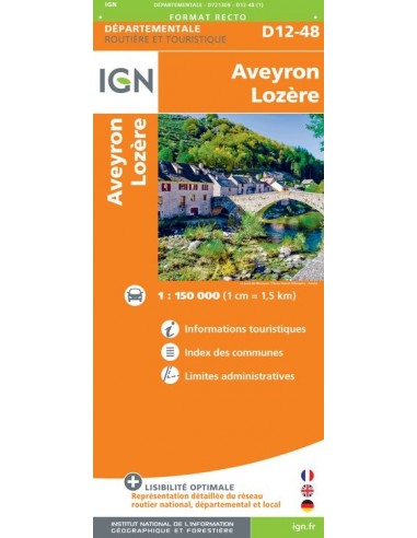Carte IGN D721309 - D12-48 Aveyron Lozère