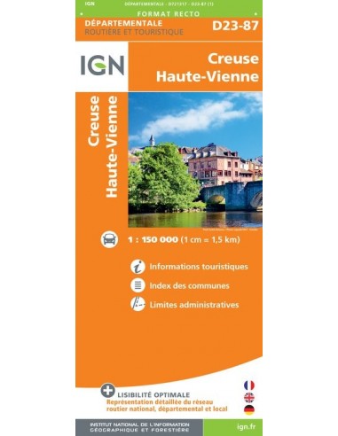 Carte IGN D721317 - D23-87 Creuse Haute-Vienne