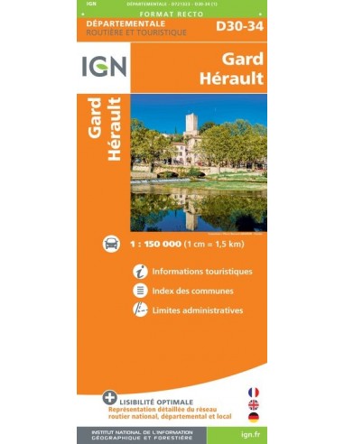 Carte IGN D721323 - D30-34 Gard Hérault