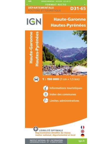 Carte IGN D721324 - D31-65 Haute-Garonne Hautes-Pyrénées