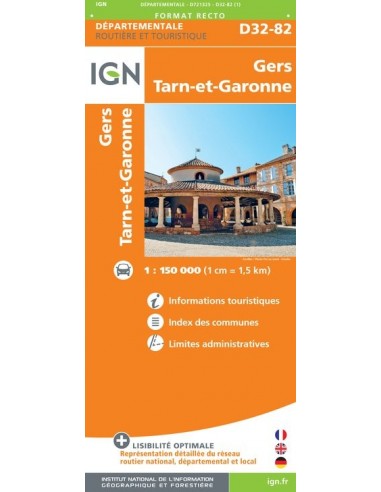 Carte IGN D721325 - D32-82 Gers Tarn-Et-Garonne