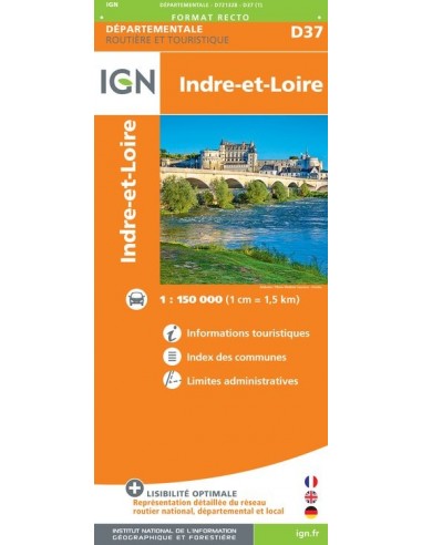Carte IGN D721328 - D37 Indre-Et-Loire