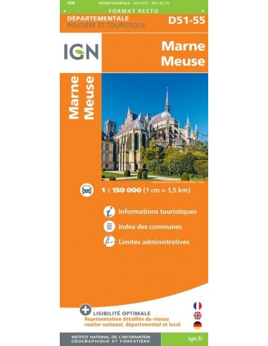 Carte IGN D721337 - D51-55 Marne Meuse