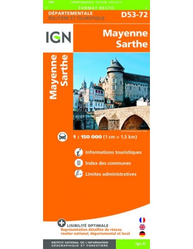 Carte IGN D721338 - D53-72 Mayenne Sarthe