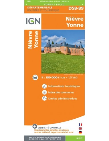 Carte IGN D721340 - D58-59 Nièvre Yonne