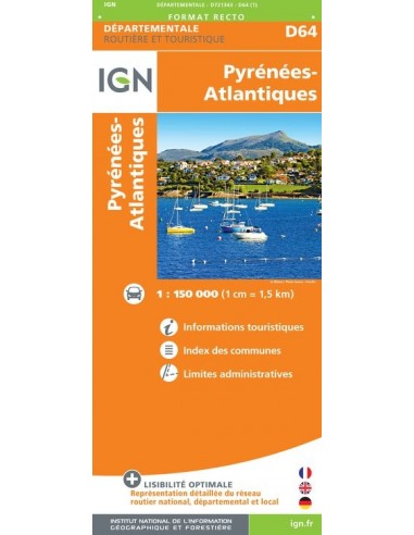 Carte IGN D721343 - D64 Pyrénées-Atlantiques 
