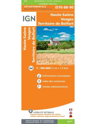 Carte IGN D721345 - D70-88-90 Haute-Saône Vosges Territoire De Belfort