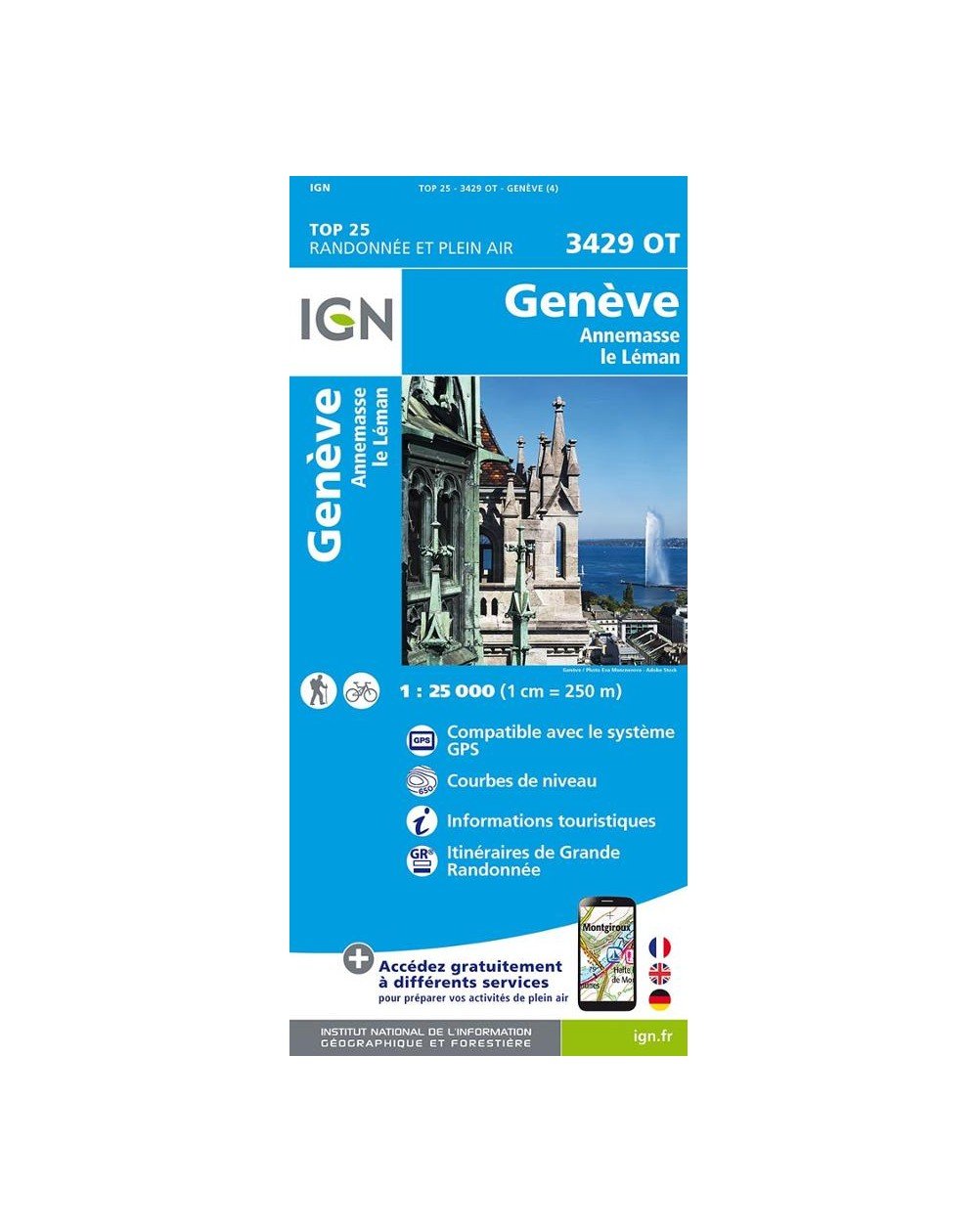 Carte IGN Genève 3429OT