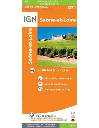 Carte IGN D721346 - D71 Saône-Et-Loire