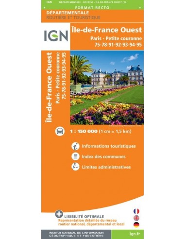 Carte IGN D721353 - D75-95 Île-De-France Ouest