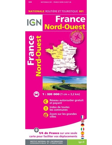 Carte IGN 1M801 - 801 France Nord Ouest 2020