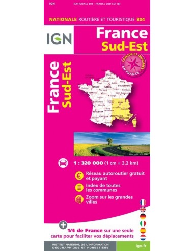 Carte IGN 1M804 - 804 France Sud-Est 2020