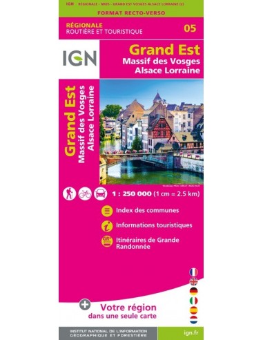 Carte IGN NR05 - Nr05 Grand Est  Massif Des Vosges  Alsace  Lorraine - Recto/Verso