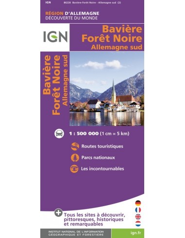 Carte IGN 86220 - Baviere Forêt Noire - Allemagne Sud