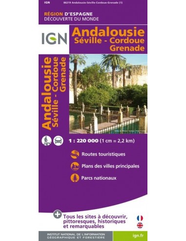 Carte IGN 86219 - Andalousie Seville - Cordoue Grenade