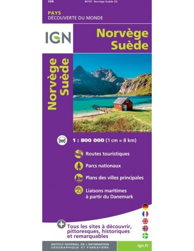 Carte IGN 86107 - Norvege  Suede