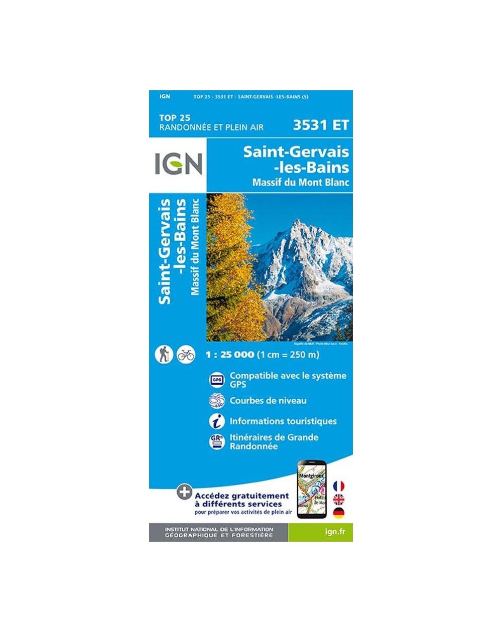 Carte IGN Saint-Gervais-les-Bains 3531ET
