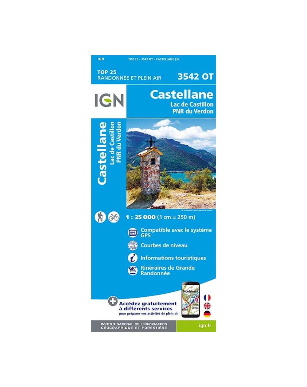 Carte IGN Castellane 3542OT