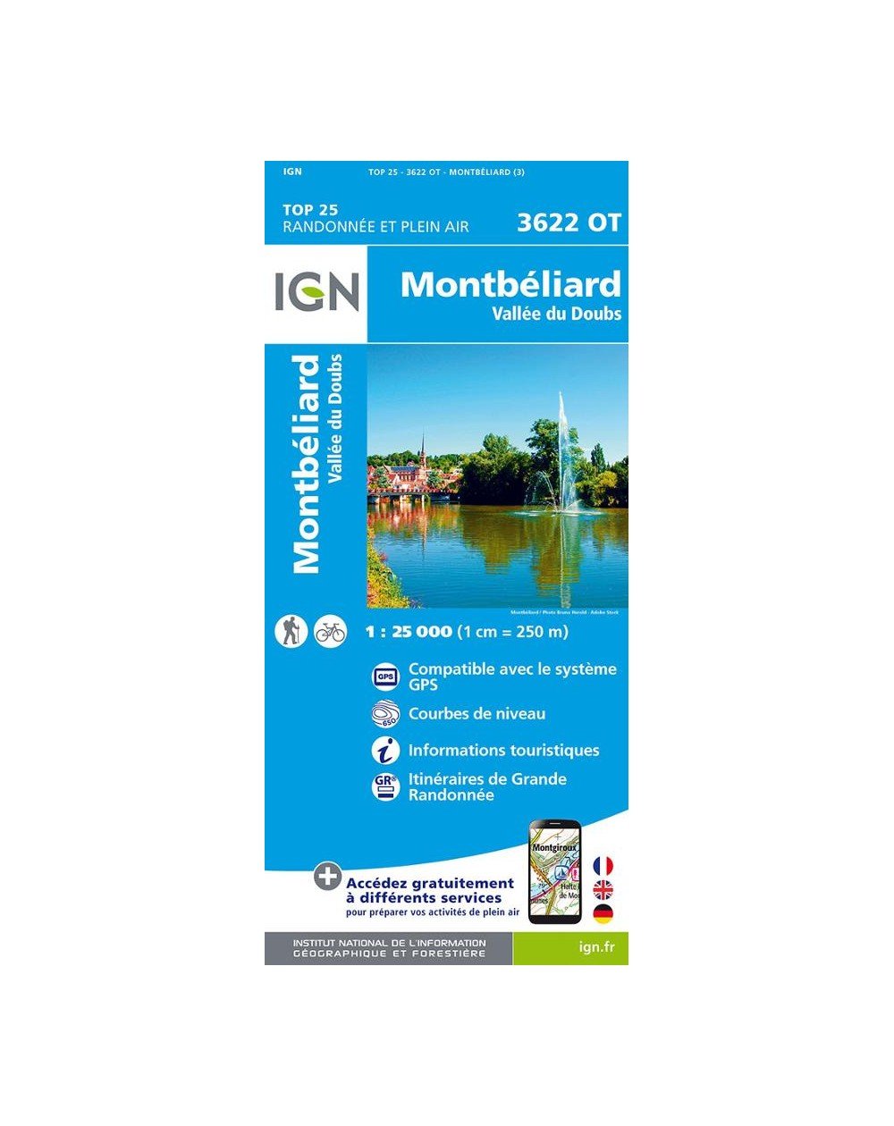 Carte IGN Montbéliard 3622OT