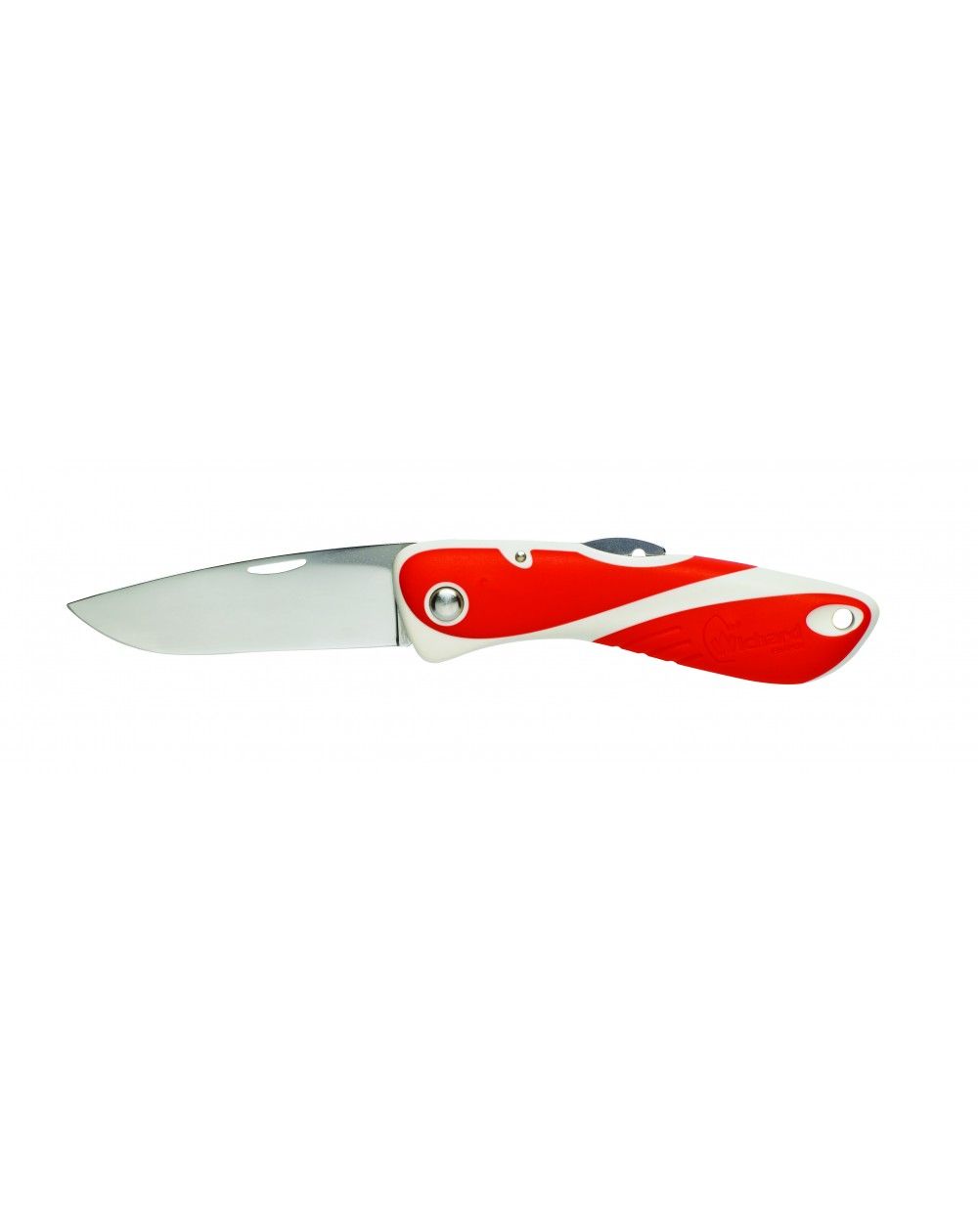 Couteau Aquaterra Wichard avec manche rouge et blanc - Lame lisse
