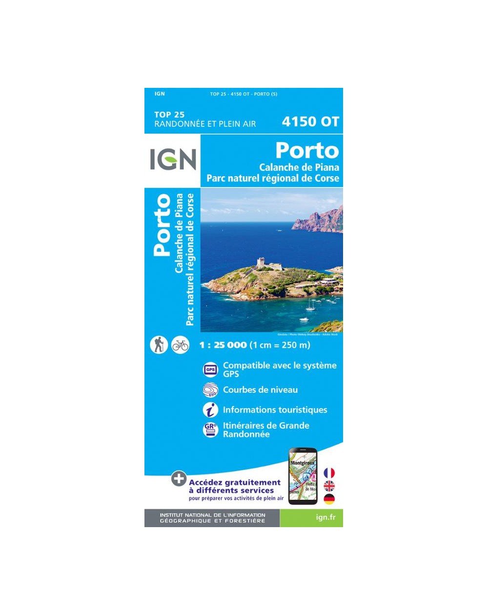 Carte IGN Porto Corse 4150OT