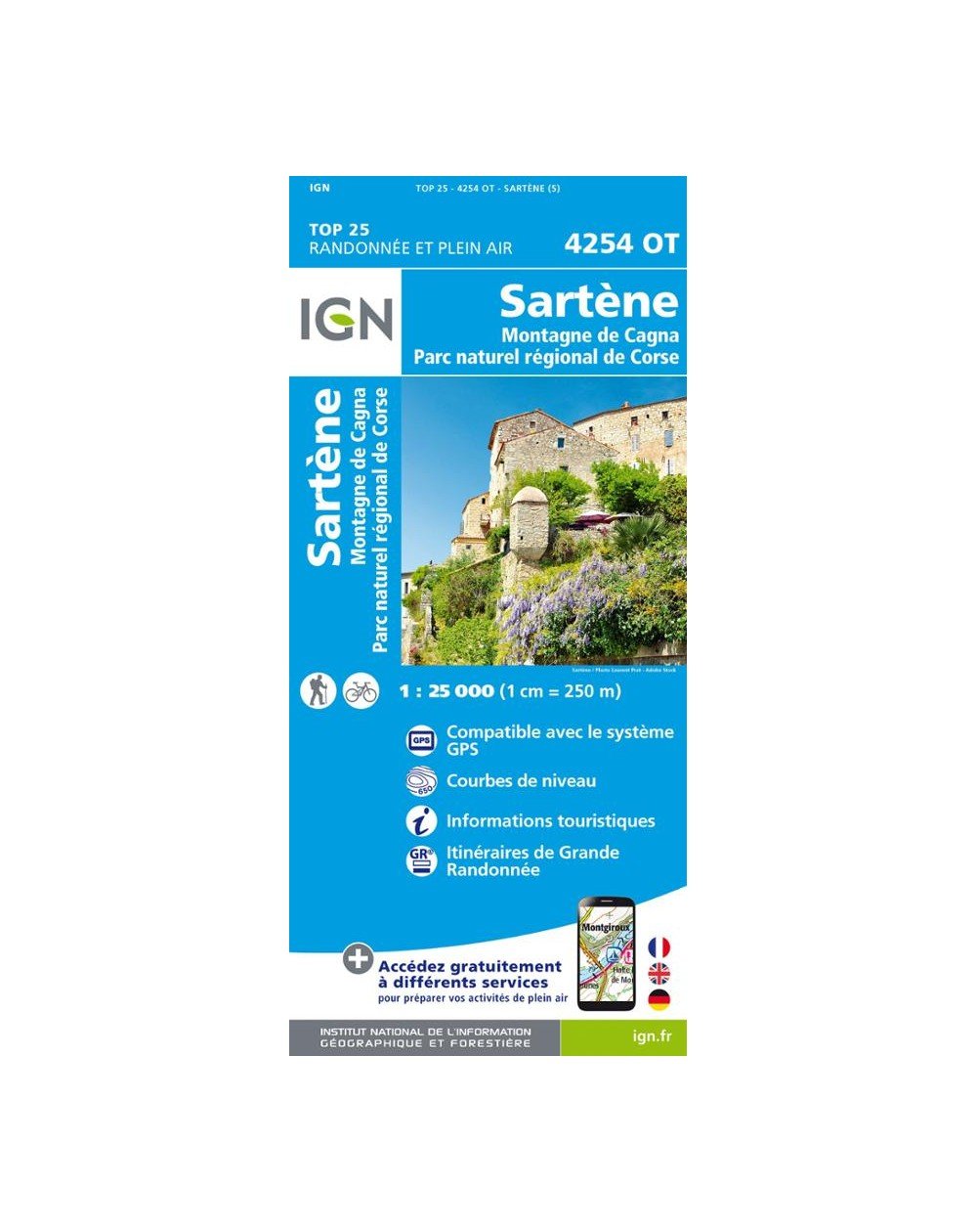 Carte IGN Sartène 4254OT