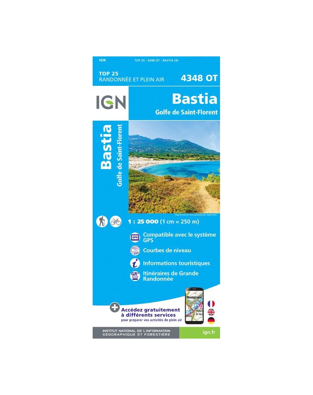Carte IGN Bastia 4348OT