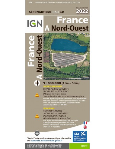 Carte IGN OACI941 - France Nord-Ouest 2022