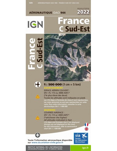Carte IGN OACI944 - France Sud-Est 2022