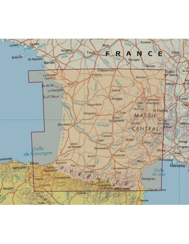 Carte IGN, France Sud-Ouest Plastifiée 2022