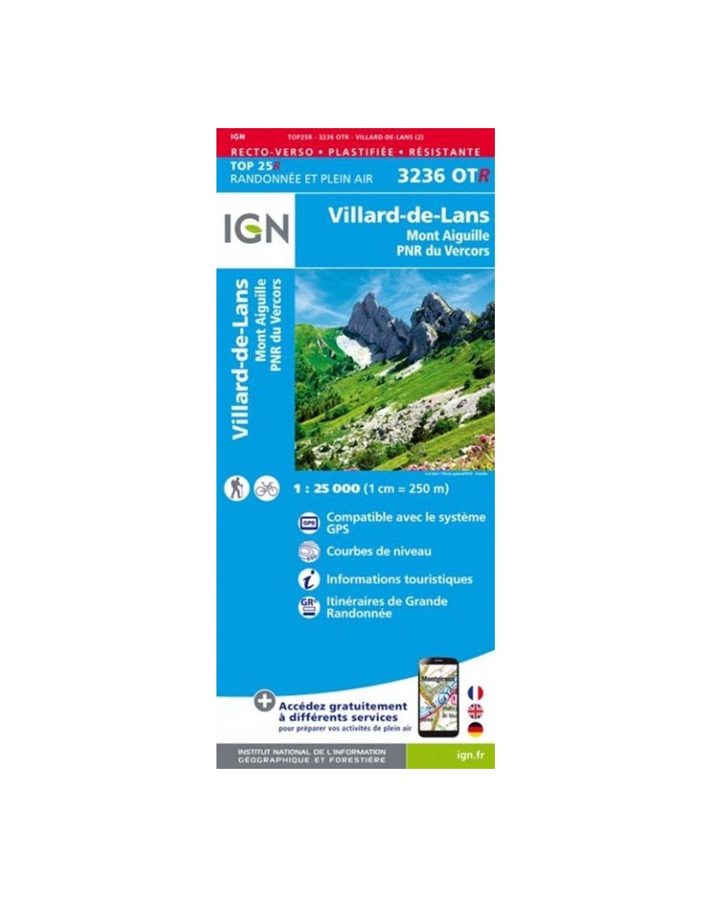 Carte IGN Villard-de-Lans 3236OTR