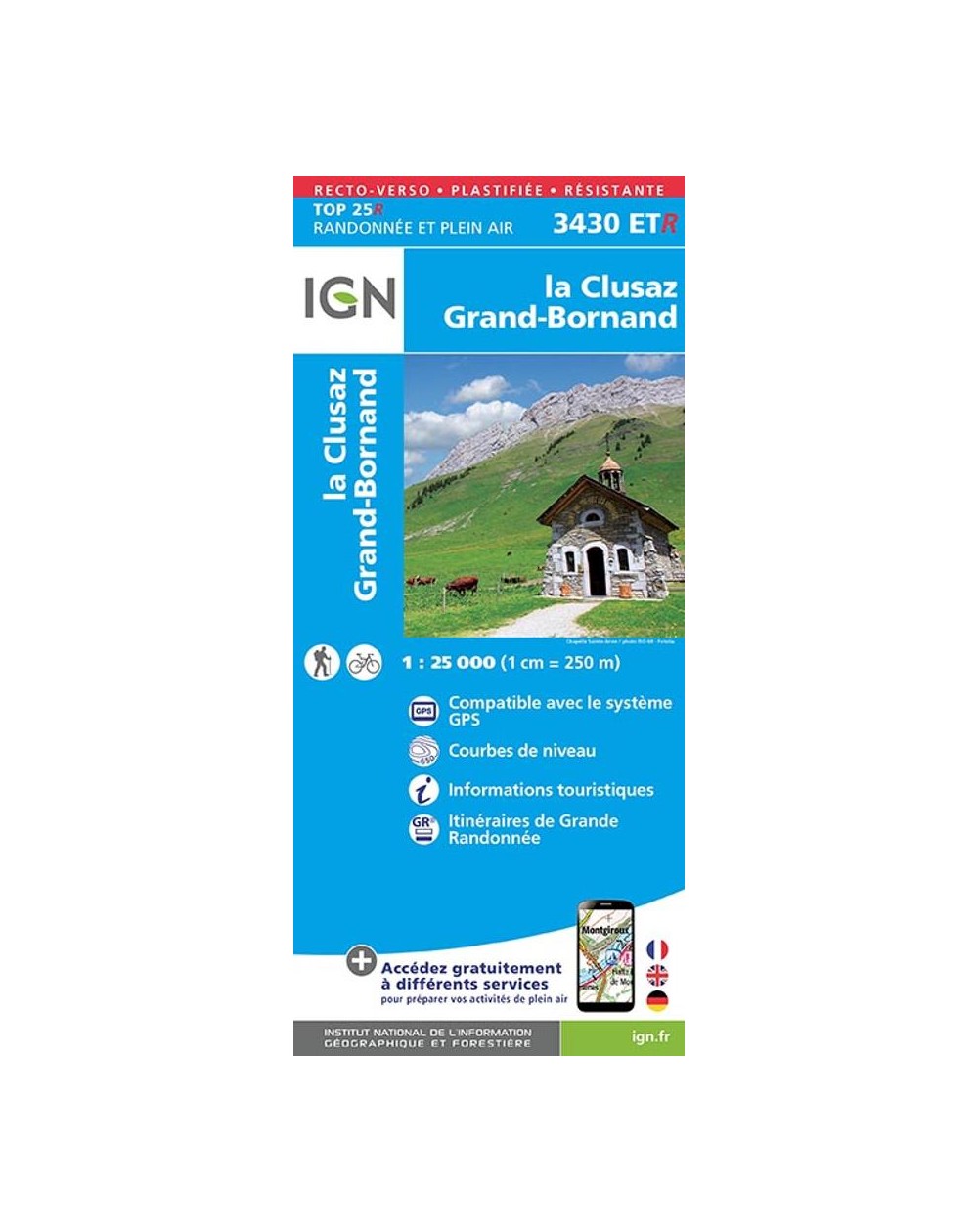 Carte IGN La Clusaz, Le Grand Bornand 3430ETR