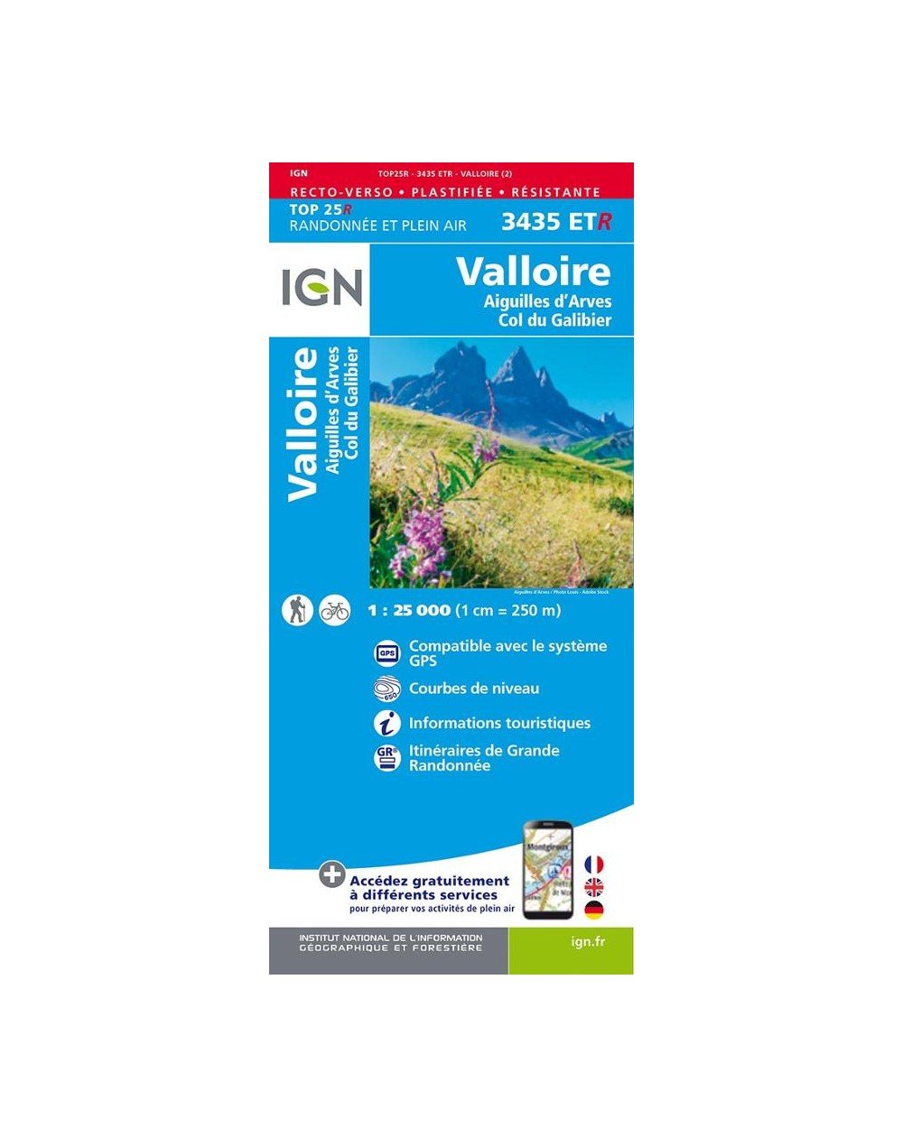 Carte IGN Valloire 3435ETR