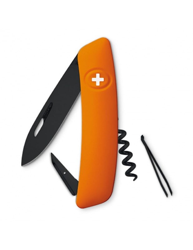 Couteau suisse 6 fonctions D01 | ALLBLACK orange | SWIZA