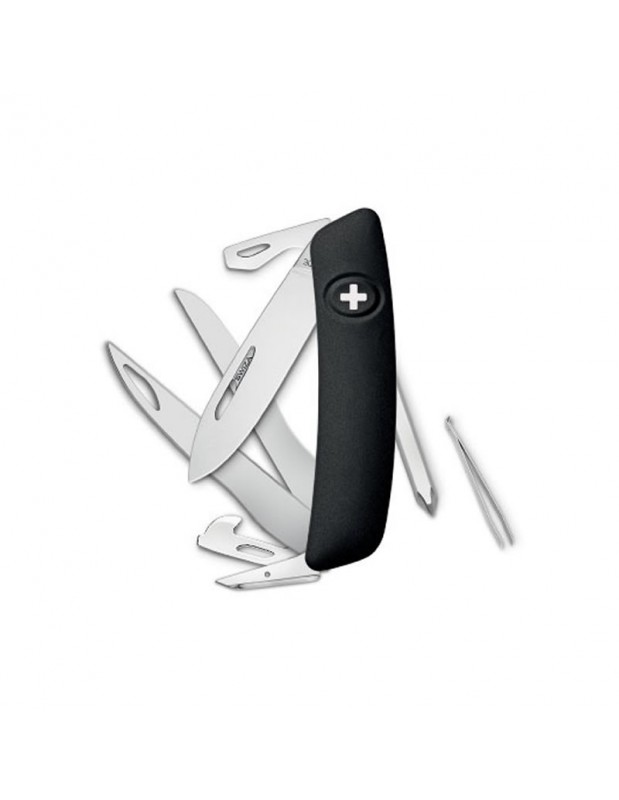 Couteau suisse 12 fonctions D08 | Scissors | noir | SWIZA