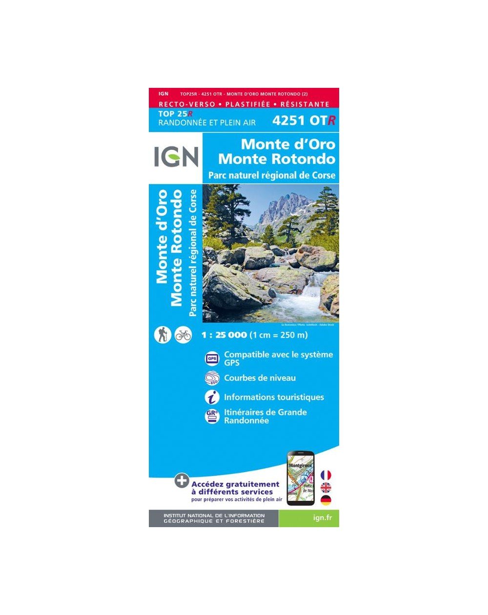 Carte IGN Monte d'Oro 4151OTR
