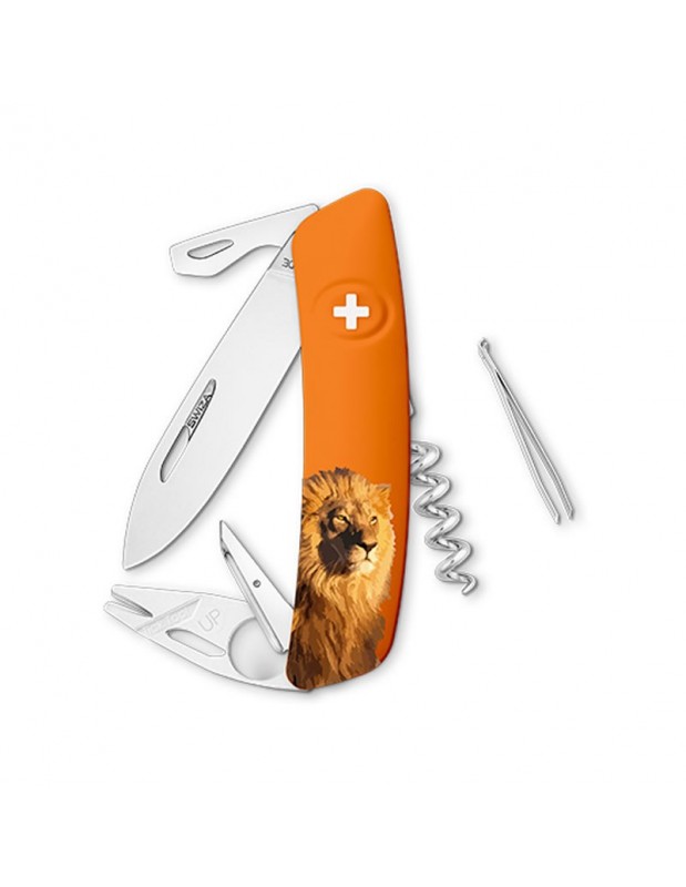 Couteau suisse 11 fonctions et tire-tique TT03 | Lion | SWIZA