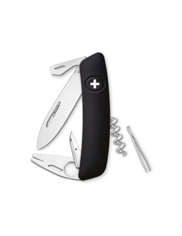Couteau suisse 11 fonctions et tire-tique TT03 | noir | SWIZA