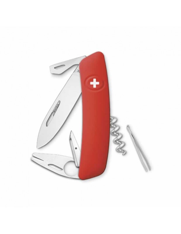 Couteau suisse 11 fonctions et tire-tique TT03 | rouge | SWIZA