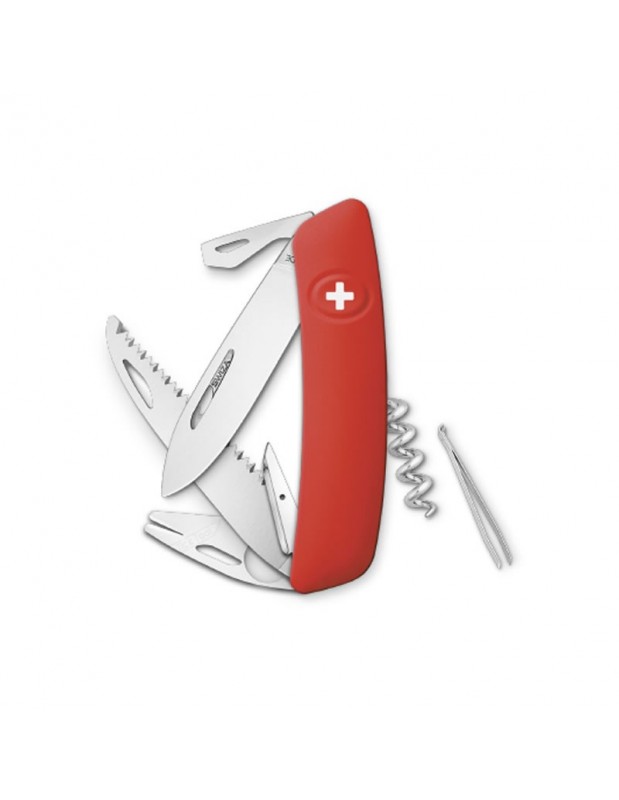 Couteau suisse 12 fonctions et tire-tique TT05 | rouge | SWIZA