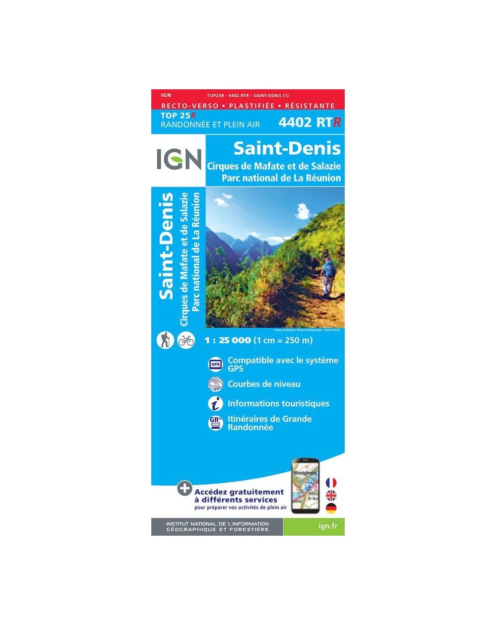 Carte IGN Saint-Denis La Réunion 4402RTR