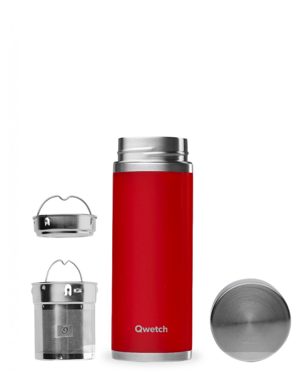 Qwetch théière isotherme ORIGINALS Rouge brillant 300 ml avec 2 filtres