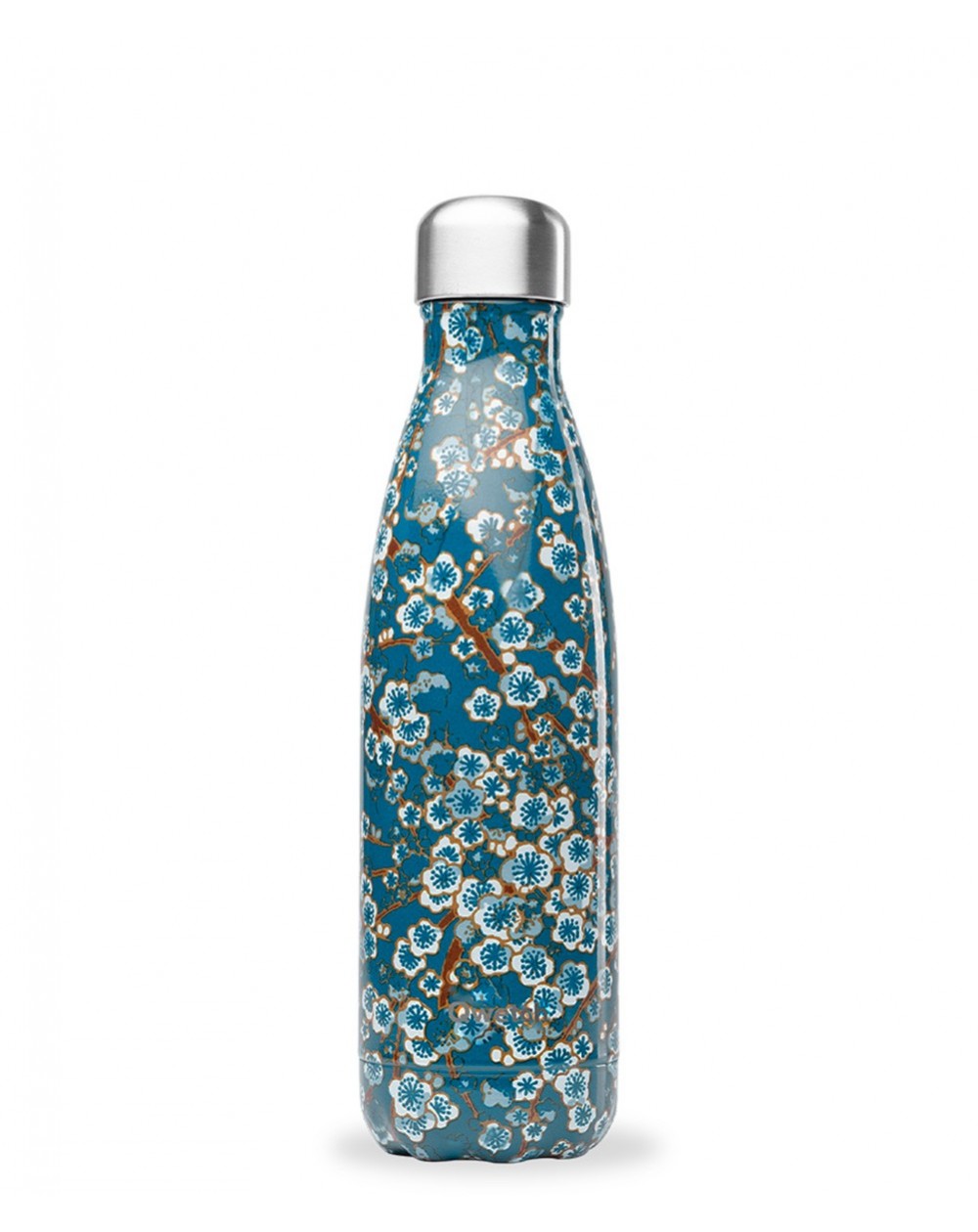 Qwetch bouteille isotherme FLOWERS Bleu 500 ml QD3077
