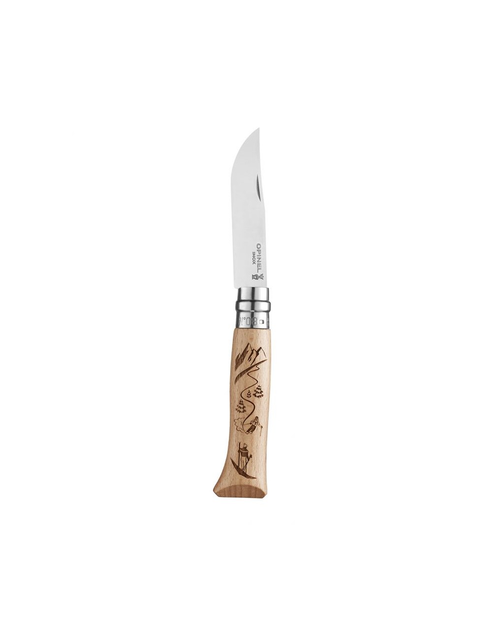 Couteau Opinel n°8 gravure ski