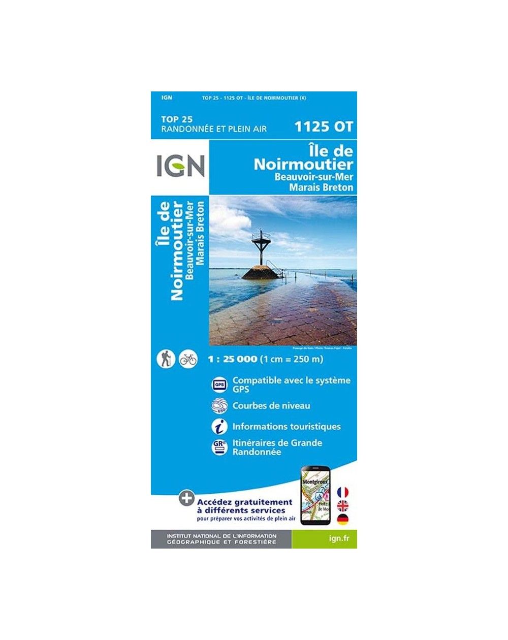 Carte IGN île de Noirmoutier 1125OT